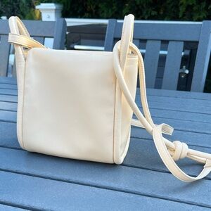 Target; Soft Crossbody Bag; Faux Leather; Soft Nude/Cream Yellow; Minimal Wear